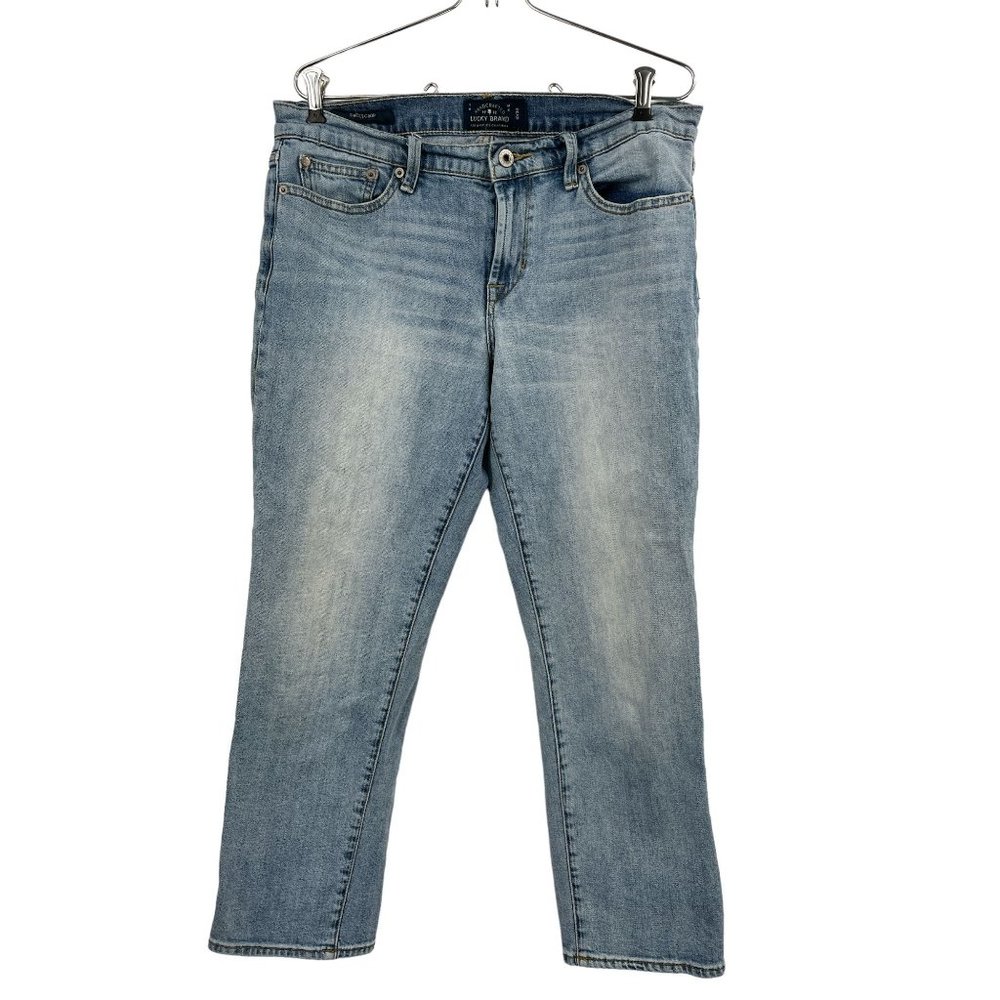 Lucky Brand Sweet Crop Light Wash Straight Stretch Denim Crop Jeans 10/30